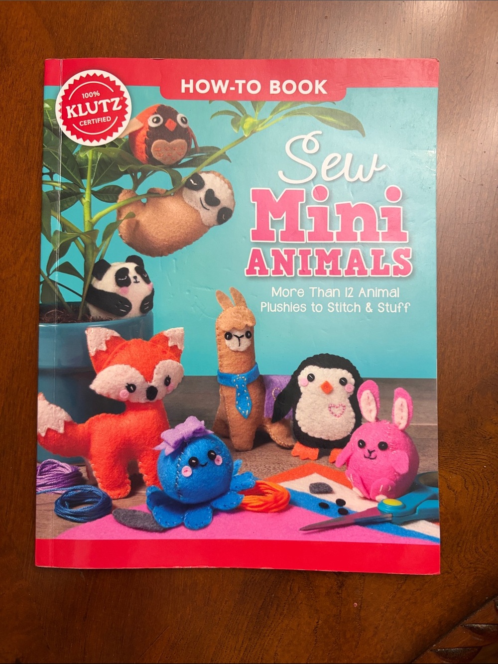 Klutz Sew Mini Animals How-To Book - Turquoise & Pink